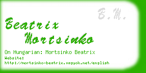 beatrix mortsinko business card